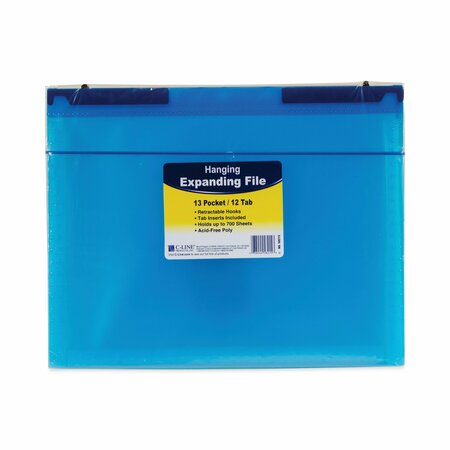 C-LINE PRODUCTS Expanding File w/ Hanging Tabs, 1" Expansion, 13 Section, Letter, Blue 58215